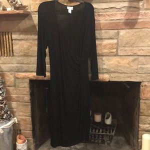 🧶 Chico’s Travelers Collection Black Dress size 2